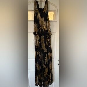 MSK Black and Gold Strapless Gown for Cocktail